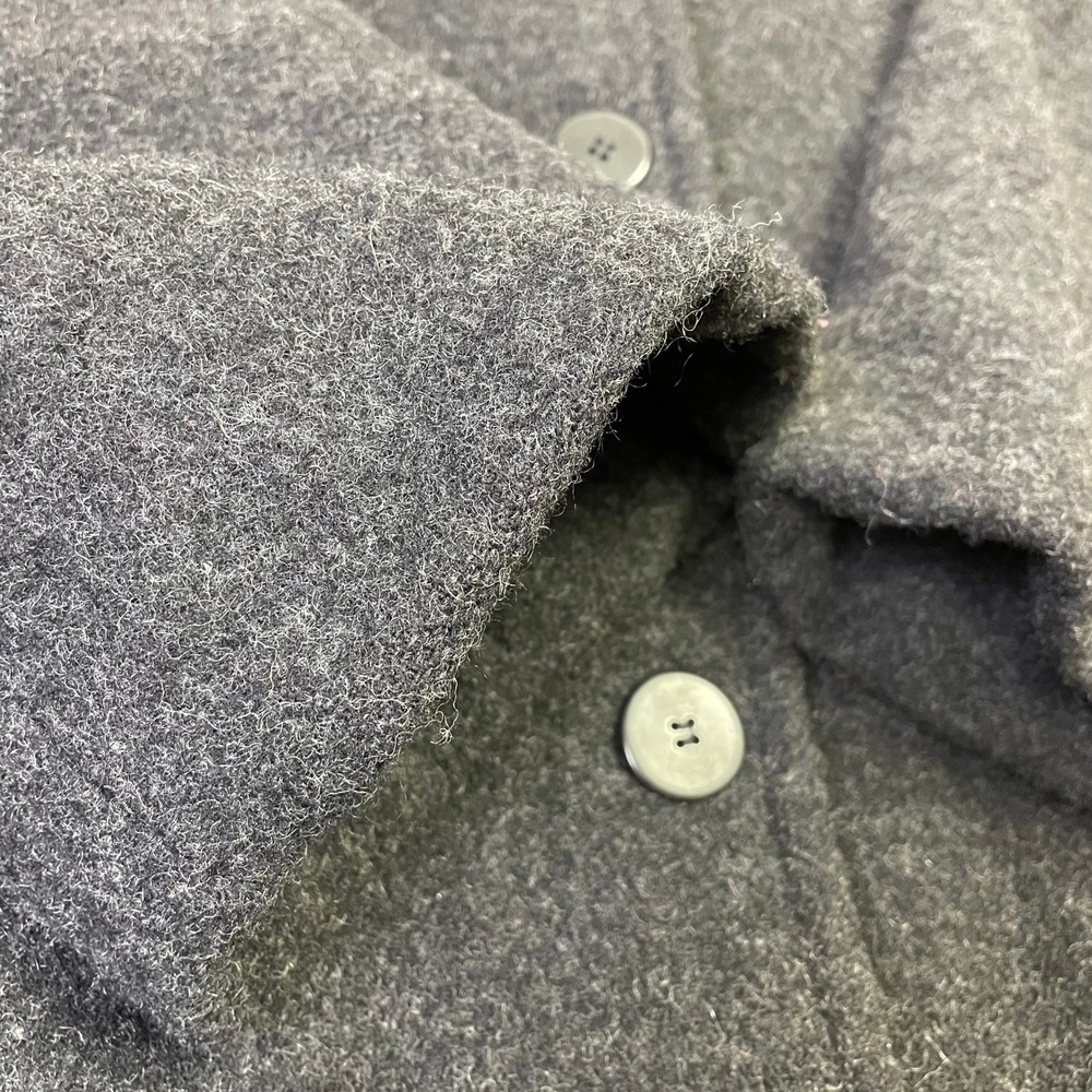 Vintage Eileen Fisher Charcoal Gray 100% Wool Long Duster Coat Large 90s - Picture 12 of 16